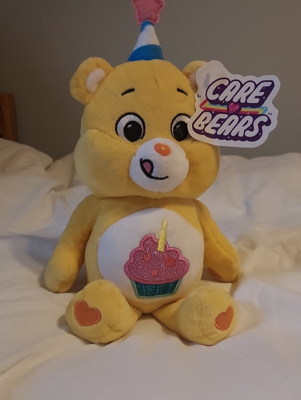 Care Bears Yellow Birthday Plush Cupcake with Party Hat
